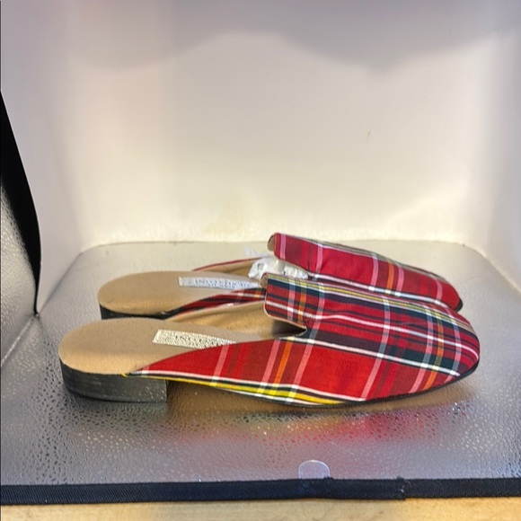 Plaid Red Women's Flats - Picture 2 of 6